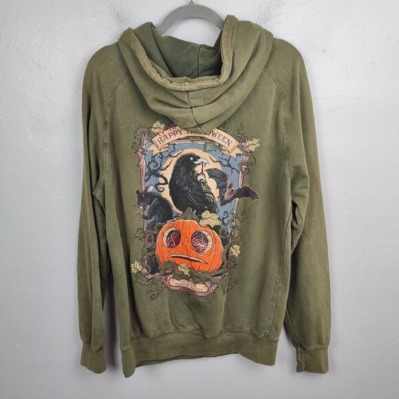 Universal Studios Halloween Horror Nights Hoodie Small Olive Green 2023‎ FLAW - Picture 1 of 9